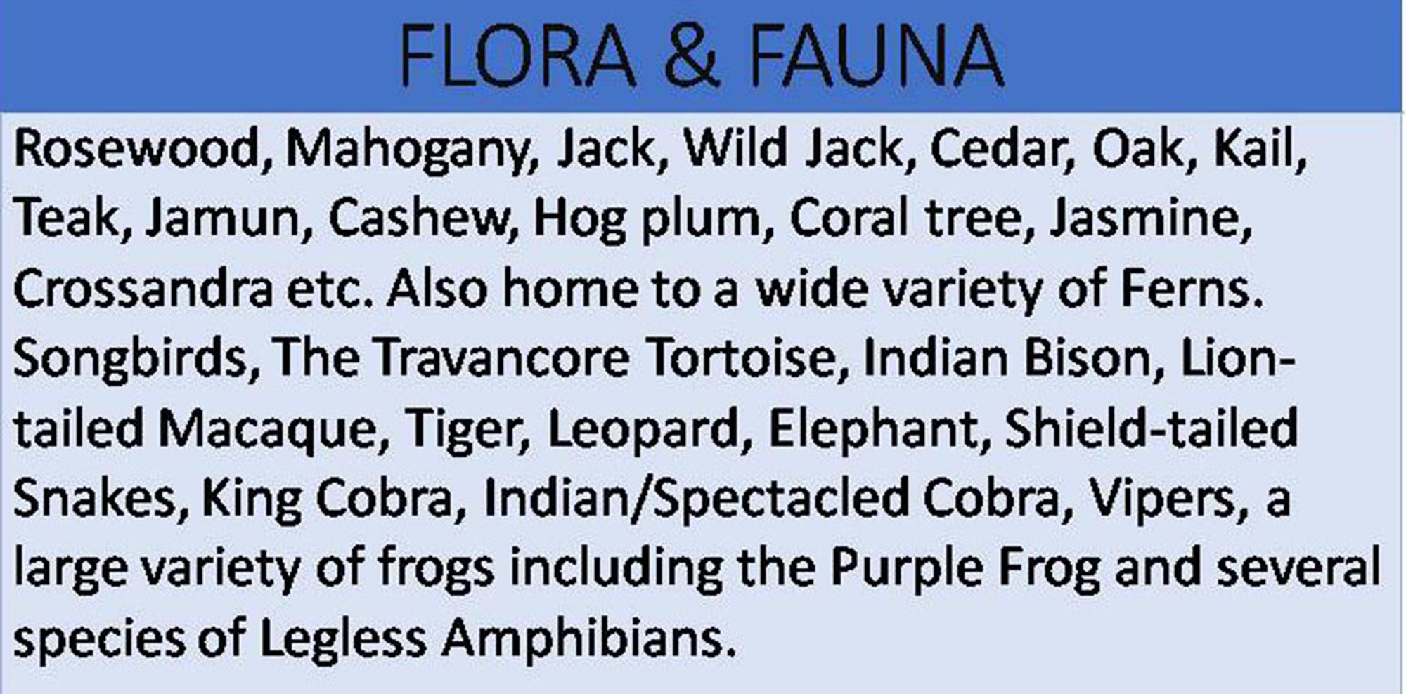 Floar and Fauna, Chorla Ghats