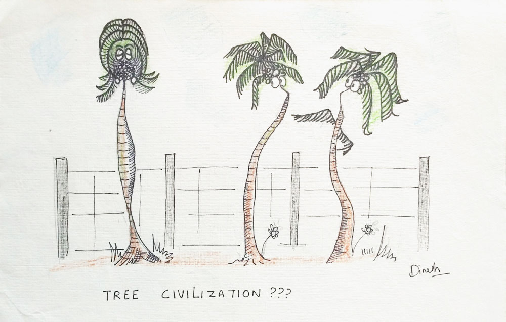 Tree Civilization, a crazy thought on Wilderhood Recitals Chapter Laughing Dove, Wildlife Cartoons by Dinesh Balakrishnan