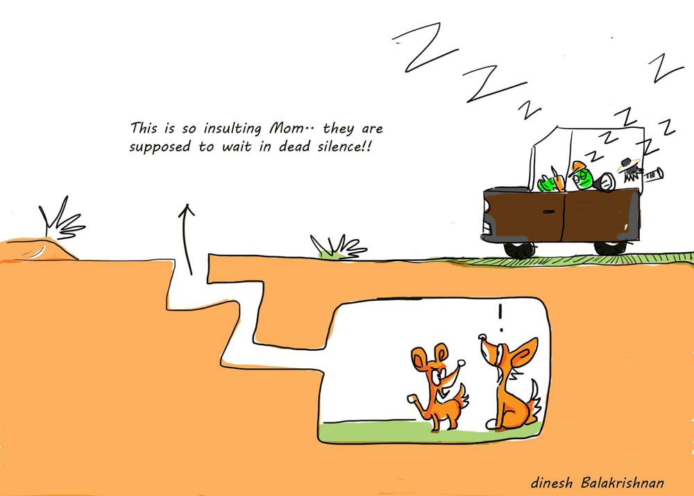 Desert Foxes, Wilderhood Recitals Chapter Laughing Dove, Wildlife Cartoons by Dinesh Balakrishnan